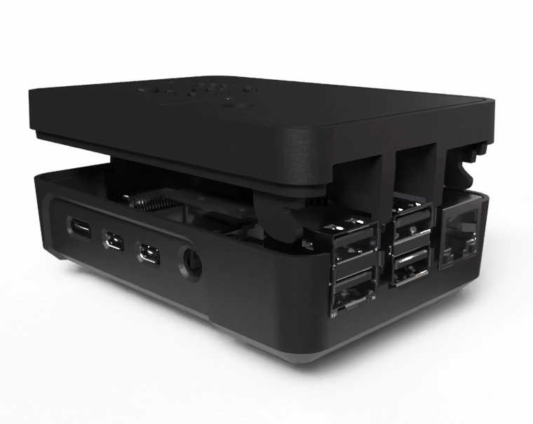P3A-382613 Raspberry Plastic Case open