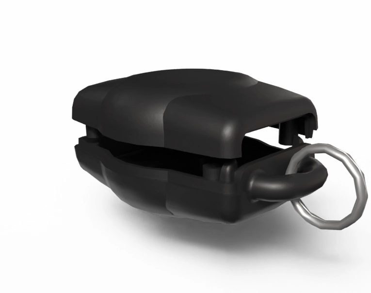 Compact Wearable FOB - Key Ring Housing (Black)